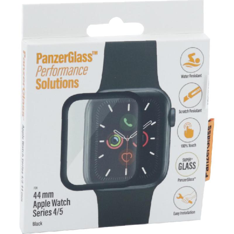 Performance Solutions Smartwatch Screen Protector, Super+ Glass, Black, for Apple Watch SE 44 2nd Gen/Watch Series 6 44/Watch Series 5 44