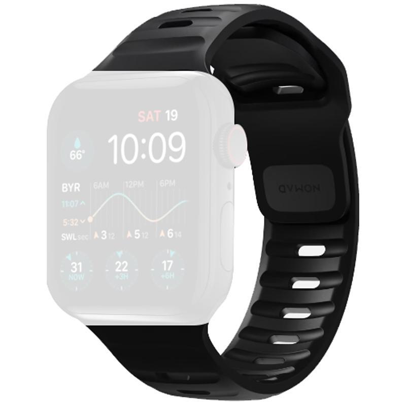 Sport Slim Band Wrist Strap, for Apple Watch Ultra 2/Watch Series 10 46/Watch Series 9 45/Watch SE 44, FKM Fluoroelastomer Rubber, Black