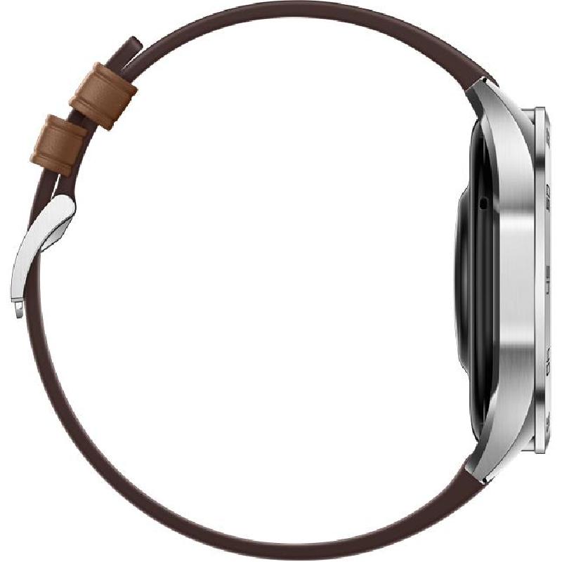 Huawei Watch GT 4 46 Smartwatch, GPS, 1.43", Silver Stainless Steel Case, Brown Leather Strap — 6
