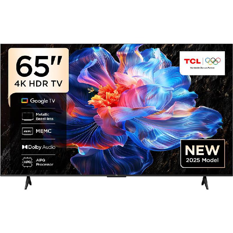 TCL 65" Smart TV, 4K LED, 60 Hz, Black, V6C