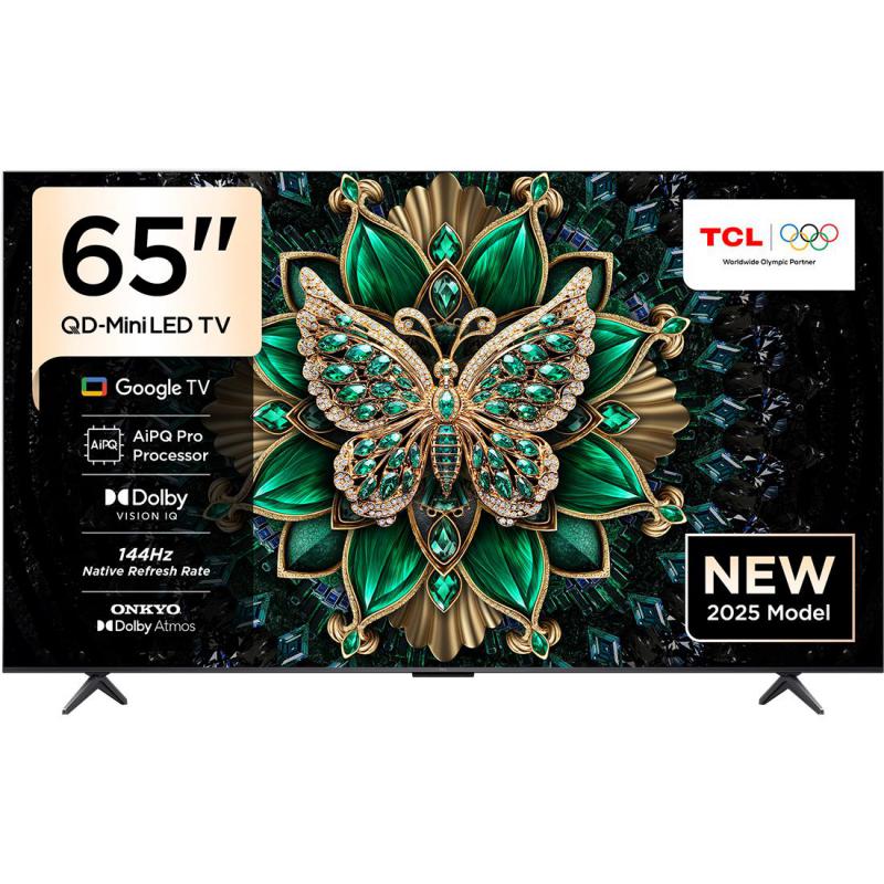 TCL 65" Smart TV, 4K Mini-LED, 120 Hz, Black, C6K