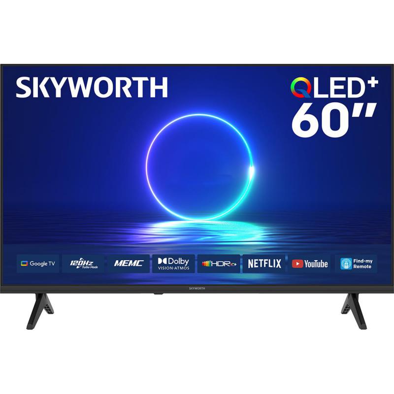 Skyworth 60" Smart TV, 4K QLED+, 120 Hz, Black, Q6800H