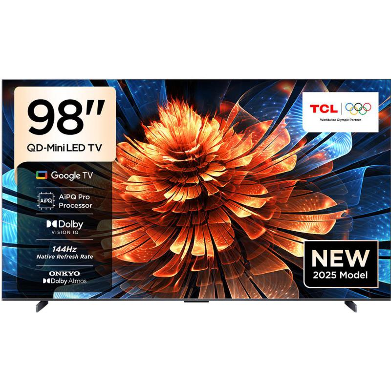 98 Inch Smart TV, 4K Mini-LED, 120 Hz/144 Hz (VRR), Black, Q6C MINI LED