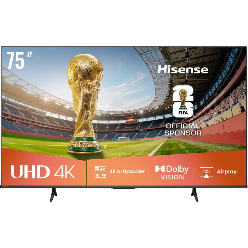 75 Inch Smart TV, 4K LED, 60 Hz, Black, E6Q